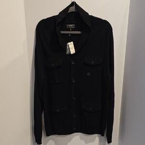 Express Men’s Black Button-Front Knit Jacket
